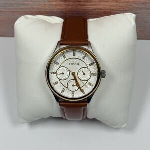 Fossil Modern Sophisticate BQ3408 White Dial Brown Leather Women’s Watch